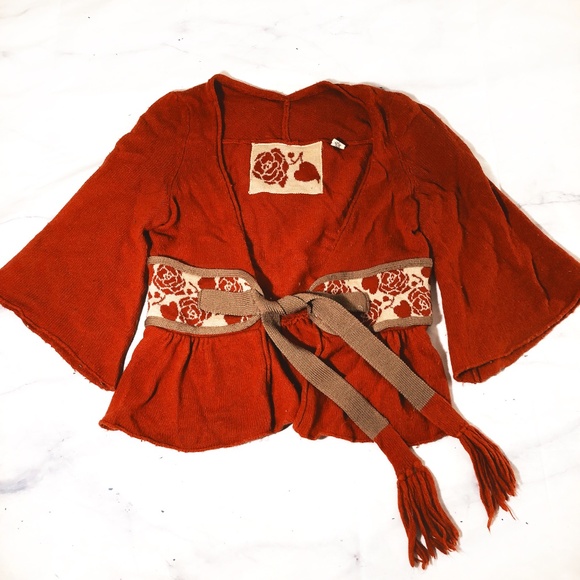 Anthropologie MOTH RARE Quicksilver Rose Cardigan - Picture 2 of 8